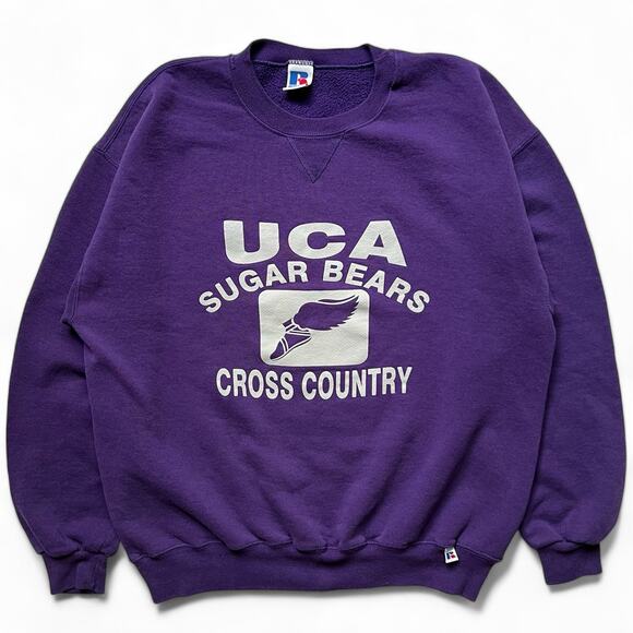 Vintage UCA Sugar Bears Russell Athletic XC Running Crewneck Sweatshirt College - Picture 1 of 7